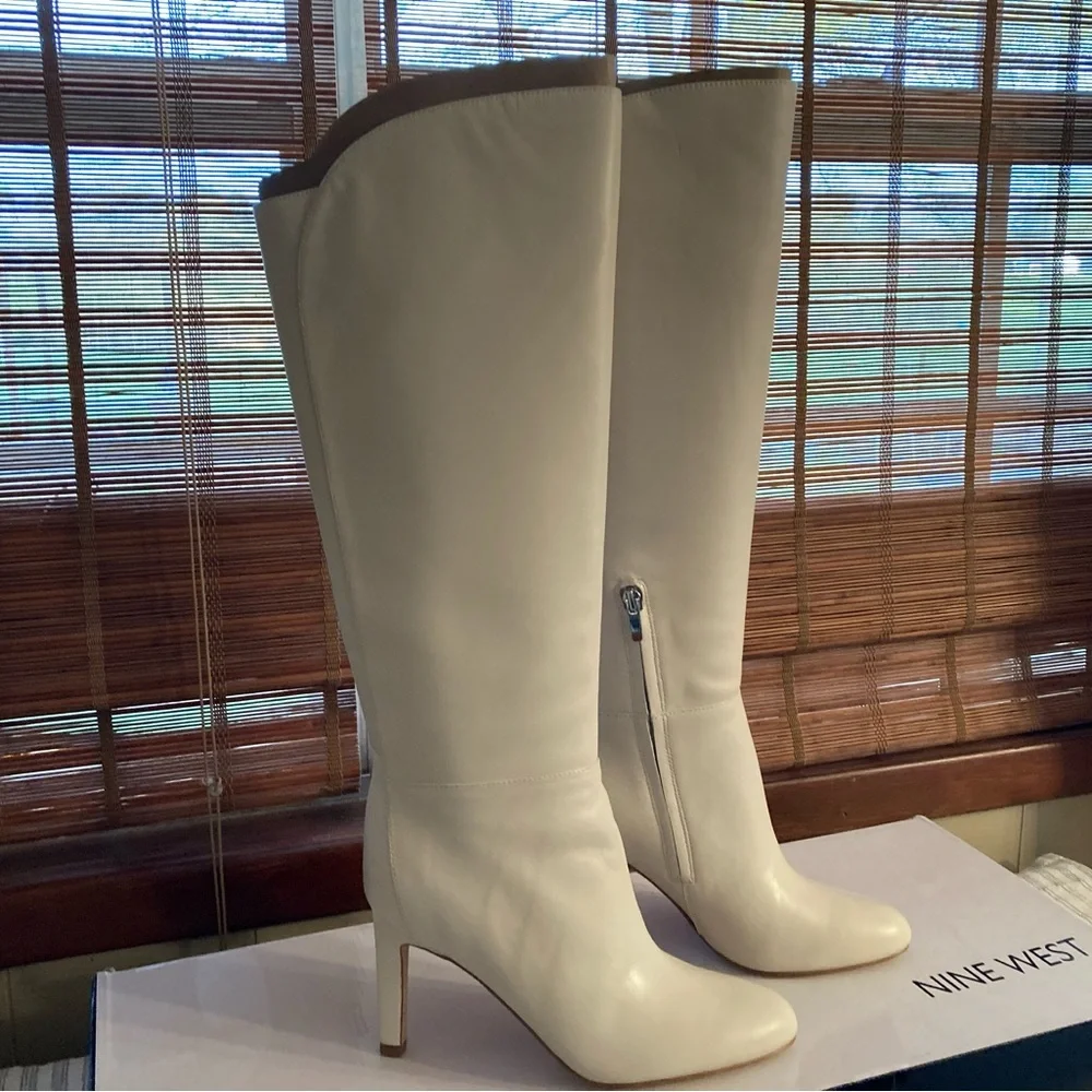 Nine West Women's White Knee-High Boots - Picture 3 of 7